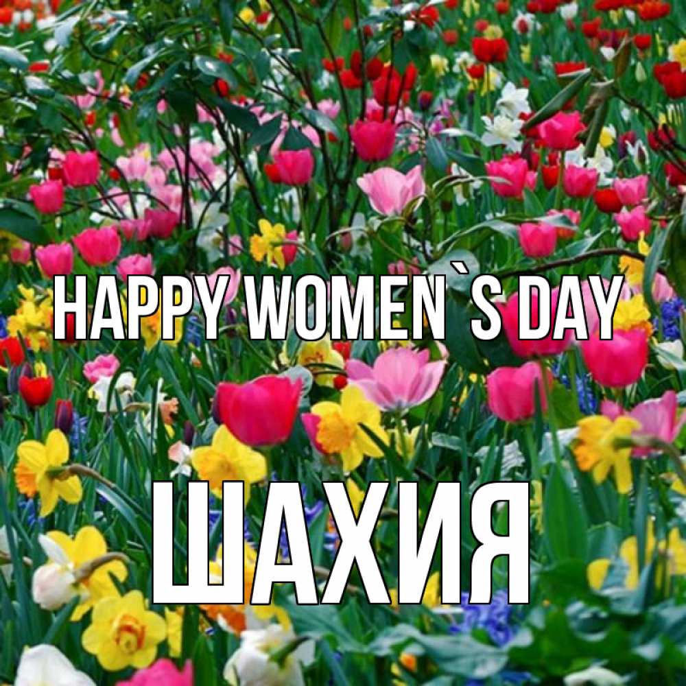 Greetings card с именем, ШАХИЯ happy women`s day с международным женским днем поздравления для женщины Greetings with text for free download 